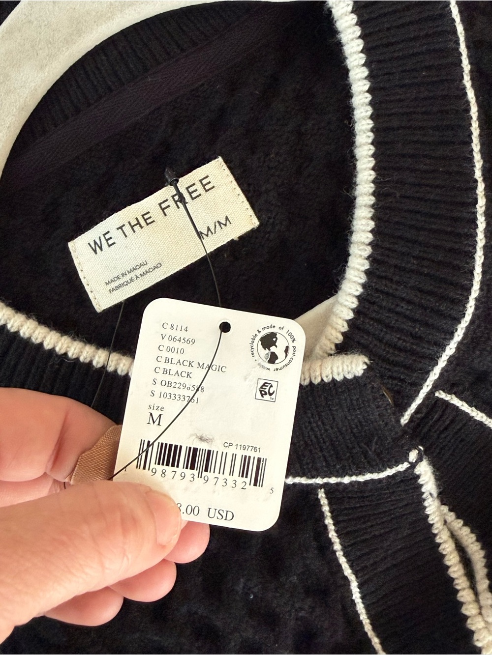 Free People We The Free Tennessee Cable Knit Cardigan Black - Picture 5 of 5